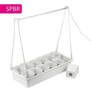 Изображение товара Светильник для растений светодиодный с подставкой, спектр для рассады и досвечивания в период роста, 12 кашпо в/к, белые Uniel Minigarden ULT-P34N-10W/SPBR IP65 WHITE 12