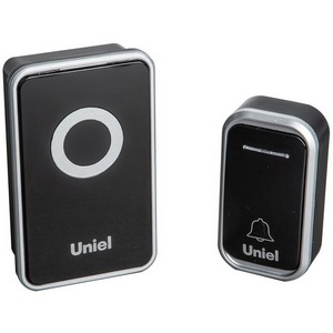 Изображение товара Звонок электронный 220В черный с серебристым Uniel UDB-094W-R1T1-38S-BL/SL