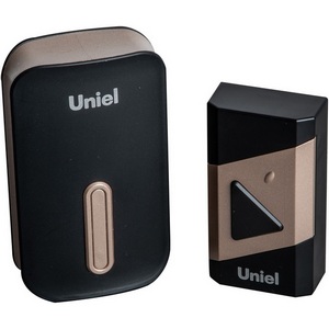 Изображение товара Звонок электронный 220В черный с золотистым Uniel UDB-095W-R1T1-38S-BL/GL