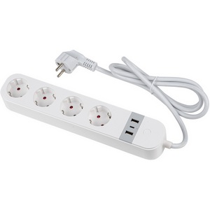 Изображение товара Умный сетевой фильтр Wi-Fi, 1.8м (Пвс 3х1,5), 4 гнезда, с/з, 2USB+Type-C (5В, 3A). 16A. До 3680Вт, голосовое управление, приложение UnielSmart Uniel P-GCL4-1,8 A201/UC/WF WHITE