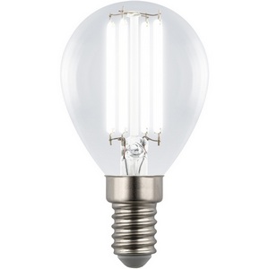 Изображение товара Лампа светодиодная, форма "шар", прозрачная, белый свет 4000K Uniel Яркая A++ LED-G45-4W/4000K/E14/CL GLY01TR