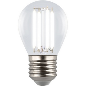 Изображение товара Лампа светодиодная, форма "шар", прозрачная, белый свет 4000K Uniel Яркая A++ LED-G45-4W/4000K/E27/CL GLY01TR