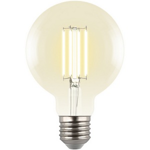 Изображение товара Лампа светодиодная, форма "шар", прозрачная, теплый белый свет 3000K Uniel Яркая A++ LED-G95-5W/3000K/E27/CL GLY01TR