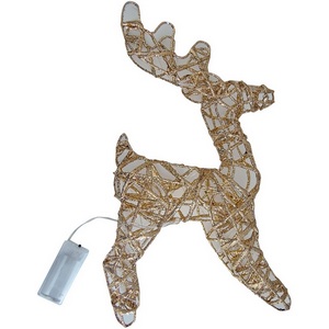 Изображение товара Фигура светодиодная каркасная «Золотой олень», на батарейках 3АА (не в/к), 24х30см, 30 светодиодов, теплый белый свет, провод прозрачный Uniel ULD-M2430-030/STB/3AA WARM WHITE IP20 GOLDEN DEER