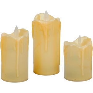 Изображение товара Фигура светодиодная «Свеча» на батарейках LR44 (в/к), в составе набора из 3 штук. 1 светодиод Uniel ULD-F063 WW CANDLE SET3