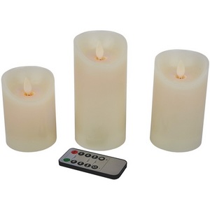 Изображение товара Фигура светодиодная «Свеча» на батарейках 3AAA (не в/к), в составе набора из 3 штук, диммируемая, 1 светодиод, пульт ДУ (в/к) Uniel ULD-F065 WW RC CANDLE SET3