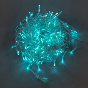 Изображение товара Гирлянда Бахрома светодиодная с эффектом мерцания 12м. соединяемая 195 светодиодов, голубой и белый свет Uniel ULD-B12006-195/TTK ICEBLUE-WHITE IP44