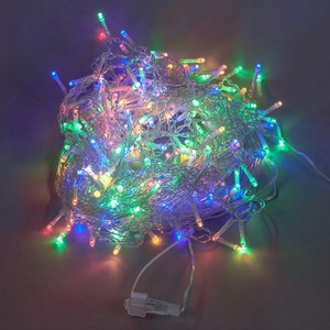 Изображение товара Гирлянда Бахрома светодиодная с эффектом мерцания, 12м. соединяемая. 195 светодиодов, красный, желтый, синий, зеленый, белый свет Uniel ULD-B12006-195/TTK MULTI-2 IP44