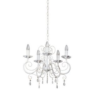 Изображение товара Подвесная люстра Vitaluce V1301/5 в классическом стиле 5 ламп Е14 белый металл хрусталь