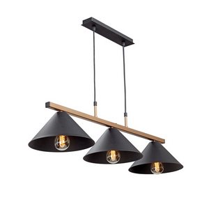 Изображение товара Подвесной светильник Vitaluce V4783-1/3S металла 3 плафона черный стиль лофт