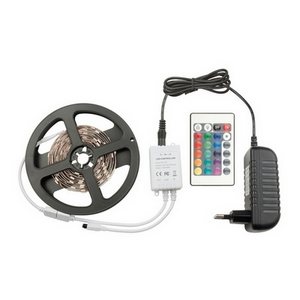 Изображение товара Светодиодная лента 220V ULS-Q221 5050-60LED/m-IP20-3M-RGB RRP36C24 Комплект светодиодной ленты с адаптером и контроллером Volpe