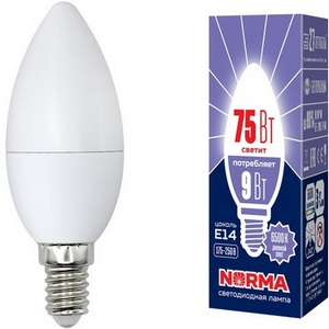 Изображение товара Лампочка светодиодная LED-C37-9W/DW/E14/FR/NR картон Volpe