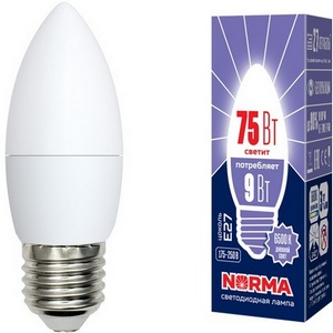 Изображение товара Лампочка светодиодная LED-C37-9W/DW/E27/FR/NR картон Volpe
