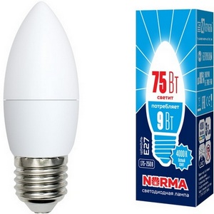 Изображение товара Лампочка светодиодная LED-C37-9W/NW/E27/FR/NR картон Volpe
