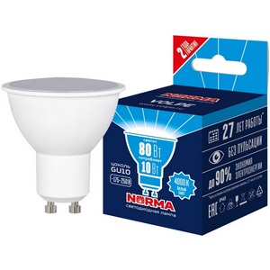 Изображение товара Лампочка светодиодная LED-JCDR-10W/NW/GU10/NR картон Volpe