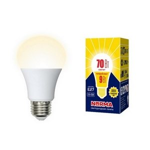 Изображение товара Лампочка светодиодная LED-A60-9W/3000K/E27/FR/NR картон Volpe