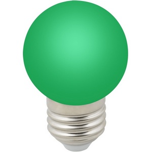 Изображение товара Лампочка светодиодная Volpe LED-G45-1W/GREEN/E27/FR/С