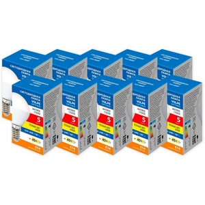 Изображение товара Лампочка светодиодная E14 5Вт Volpe OPTIMA LED-G45-5W/3000K/E14/FR/SLS SET10