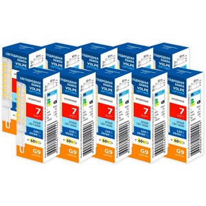 Изображение товара Лампа светодиодная Volpe Optima LED-JCD-7W/4000K/G9/CL/SLS Набор из 10штук форма "JCD" прозрачная белый свет 4000K