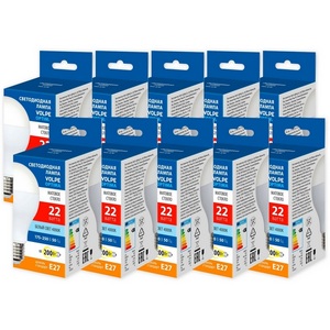 Изображение товара Лампа светодиодная Volpe Optima LED-A70-22W/4000K/E27/FR/SLS Набор из 10штук матовая белый свет 4000K