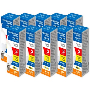 Изображение товара Лампа светодиодная Volpe Optima LED-CW37-5W/3000K/E14/FR/SLS Набор из 10штук свеча на ветру матовая теплый белый свет 3000K