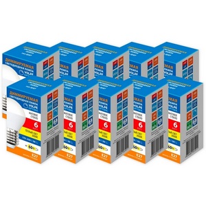 Изображение товара Лампа светодиодная диммируемая Volpe Optima DIM LED-G45-6W/3000K/E27/FR/DIM/SLS Набор из 10штук шар матовая теплый белый свет 3000K