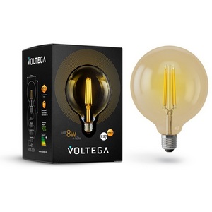 Изображение товара Лампочка светодиодная груша E27 8W 2800K 600lm Voltega LOFT led 6838