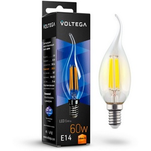 Изображение товара Лампочка светодиодная 2800K 580Lm E14x6W Voltega Crystal 7017