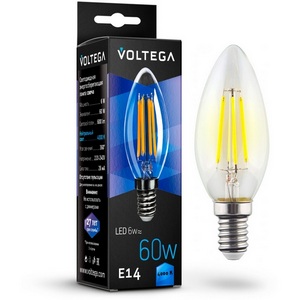 Изображение товара Лампочка светодиодная 4000K 600Lm E14x6W Voltega Crystal 7020