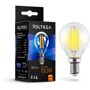 Изображение товара Лампочка светодиодная 2800K 580Lm E14x6W Voltega Crystal 7021