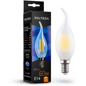 Изображение товара Лампочка светодиодная 2800K 550Lm E14x6W Voltega Crystal 7025