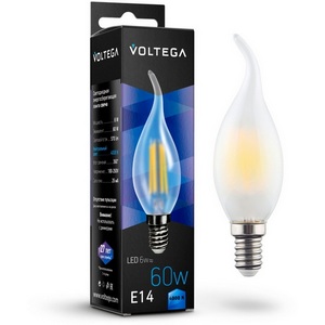 Изображение товара Лампочка светодиодная 4000K 570Lm E14x6W Voltega Crystal 7026