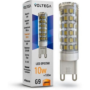 Изображение товара Лампочка светодиодная 2800K 780Lm G9x10W Voltega Simple 7038
