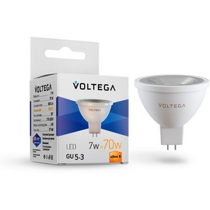Изображение товара Лампочка светодиодная 2800K 550Lm GU5.3x7W Voltega Simple 7062