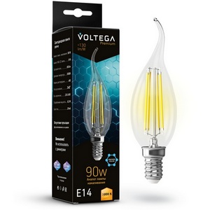 Изображение товара Светодиодная лампа 9W 3000K E14 Voltega Candle wind 9W Graphene 7220
