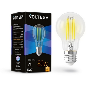 Изображение товара Светодиодная лампа диммируемая A60 8W 3000K E27 Voltega General purpose bulb 7229