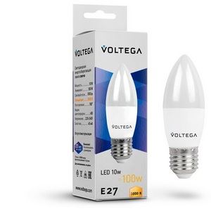 Изображение товара Светодиодная лампа Simple Candle 10W 3000K E27 Voltega Candle 10W 7240