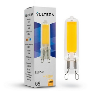 Изображение товара Светодиодная лампа 5W 3000K G9 Voltega Capsule G9 7262