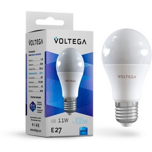 Изображение товара Лампочка светодиодная груша E27 4000K 1000lm Voltega Simple 5738