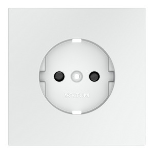 Изображение товара Накладка для розетки с заземлением и защитными шторками Voltum S70 VLS000702 (белый матовый)