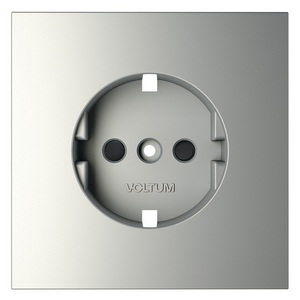 Изображение товара Накладка для розетки с заземлением и защитными шторками Voltum S70 VLS000705 (сталь)