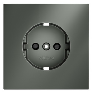 Изображение товара Накладка для розетки с заземлением и защитными шторками Voltum S70 VLS000706 (титан)