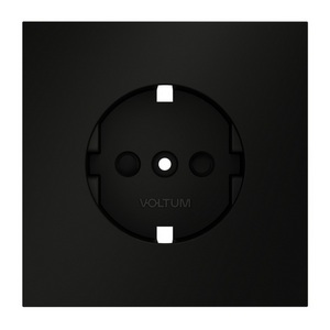 Изображение товара Накладка для розетки с заземлением и защитными шторками Voltum S70 VLS000708 (черный матовый)