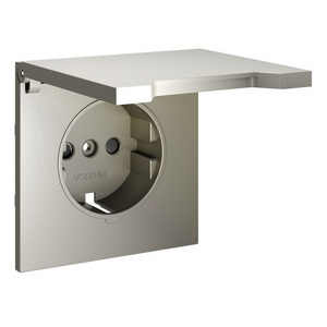 Изображение товара Накладка для розетки с заземлением, защитными шторками и крышкой Voltum S70 VLS000804 (шелк)