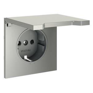 Изображение товара Накладка для розетки с заземлением, защитными шторками и крышкой Voltum S70 VLS000805 (сталь)