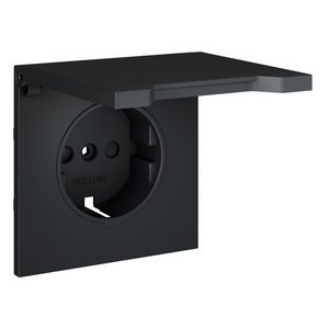 Изображение товара Накладка для розетки с заземлением, защитными шторками и крышкой Voltum S70 VLS000807 (графит)