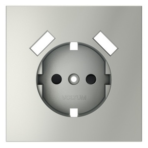 Изображение товара Накладка для розетки с заземлением и защитными шторками, с USB A+A Voltum S70 VLS000905 (сталь)