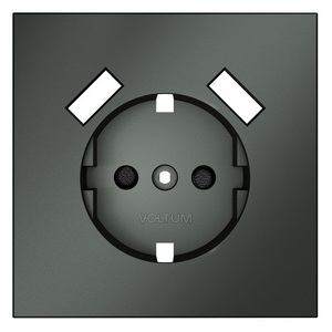 Изображение товара Накладка для розетки с заземлением и защитными шторками, с USB A+A Voltum S70 VLS000906 (титан)
