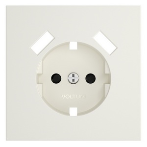 Изображение товара Накладка для розетки с заземлением и защитными шторками с USB A+A (хлопок) Voltum S70 VLS000913