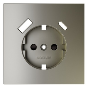 Изображение товара Накладка для розетки с заземлением и защитными шторками, с USB A+C Voltum S70 VLS001004 (шелк)